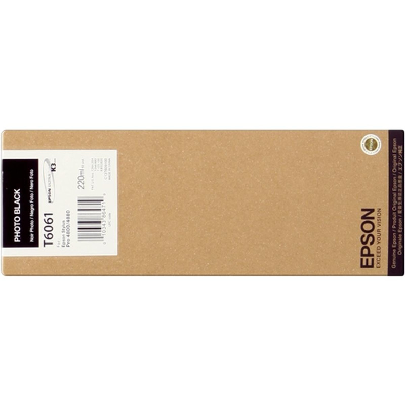 CARTUCCIA ORIGINALE (C13T606100, T6061) EPSON STYLUS PRO 4800 (220ML) NERO PHOTO
