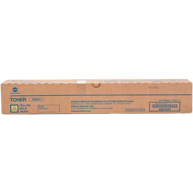 TONER ORIGINALE (A8K3250, TN221Y) MINOLTA BIZHUB C227 (21K) GIALLO