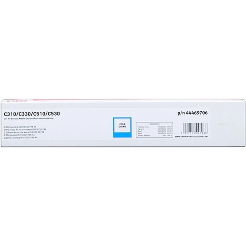 TONER ORIGINALE (44469706) OKI C300DN, C310DN (2K) CIANO