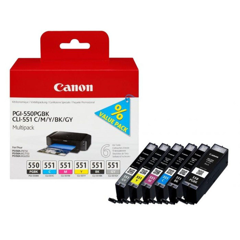 MULTIPACK ORIGINALE 6 PZ (PGI-550, CLI-551) CANON MG5550