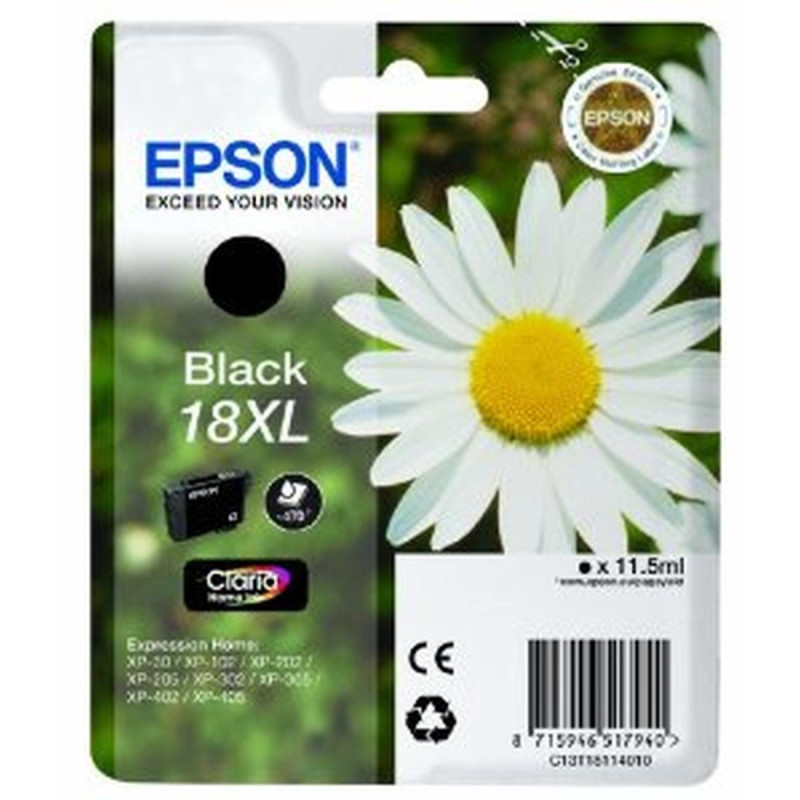 CARTUCCIA ORIGINALE (T1811, C13T18114012) EPSON EXPRESSION XP205 (11,5ML) NERO XL