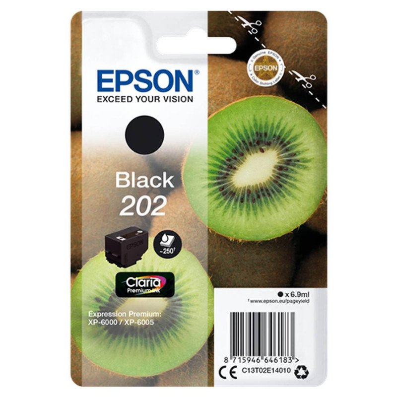 CARTUCCIA ORIGINALE (202, C13T02G14010) EPSON XP6000 (250PAG) NERO