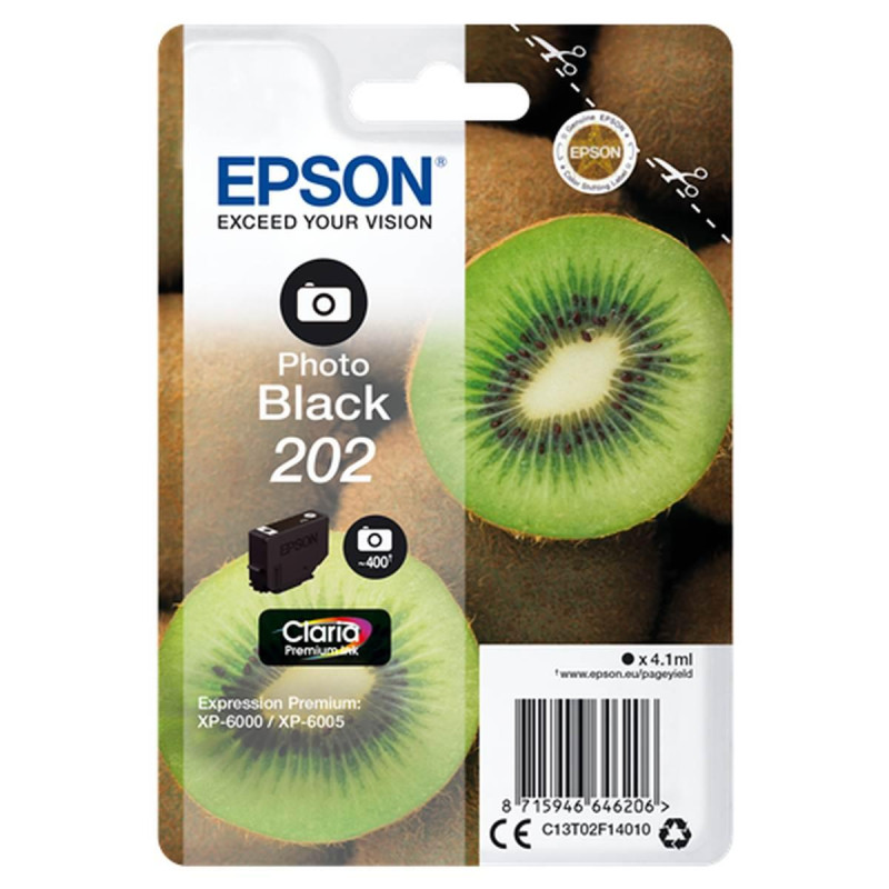 CARTUCCIA ORIGINALE (202, C13T02F14010) EPSON XP6000 (250PAG) NERO FOTO