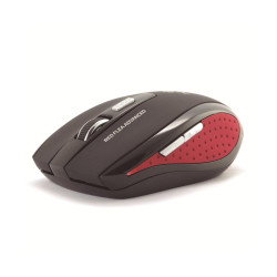 MOUSE USB WIRELESS AVANZATO NGS FLEA 1600 DPI - 5 PULSANTI - USO CON LA MANO DESTRA - COLORE NERO/ROSSO