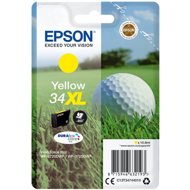 CARTUCCIA ORIGINALE (T3474, 34XL) EPSON WF3720DWF (950PAG) GIALLO XL