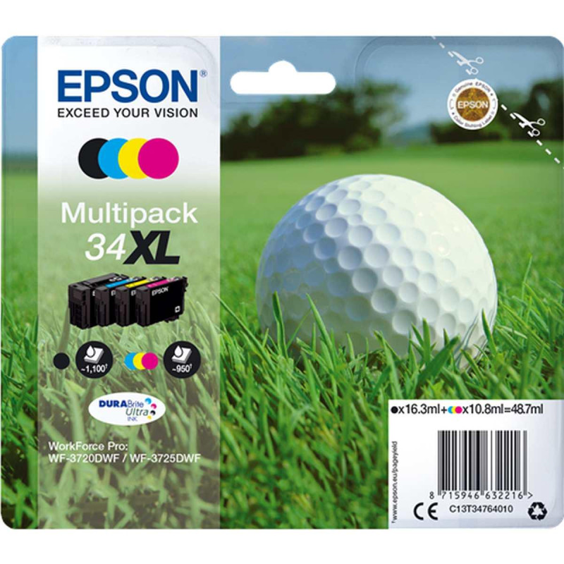 MULTIPACK ORIGINALE (T3476, 34XL) EPSON WF3720DWF (4 PZ)