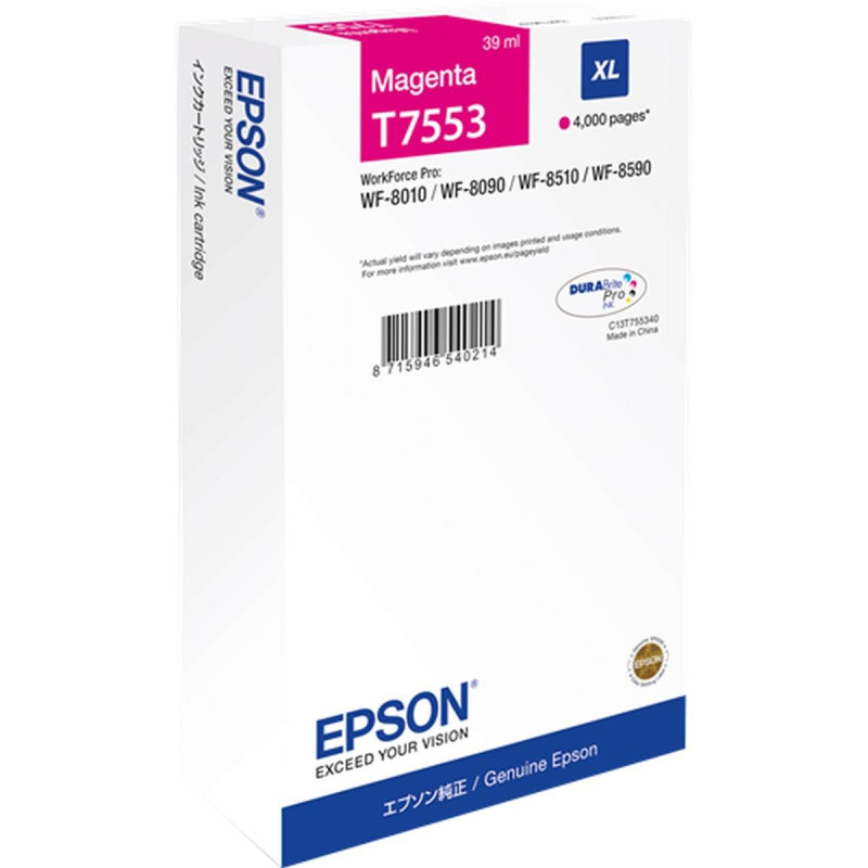 CARTUCCIA ORIGINALE (T7553) EPSON WORKFORCE PRO WF8010DW (4.000PAG) MAGENTA XL