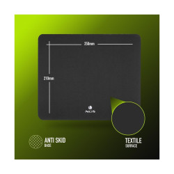 TAPPETINO PER MOUSE NGS KILIM - MICROFIBRA - MISURA 25X21 CM - COLORE NERO