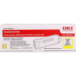 TONER ORIGINALE (43872305) OKI C5650N, C5750N (2K) GIALLO