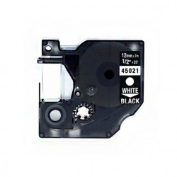 NASTRO BIANCO SU NERO (12 MM X 7 M) PER DYMO D1 (S0720610, 45021)
