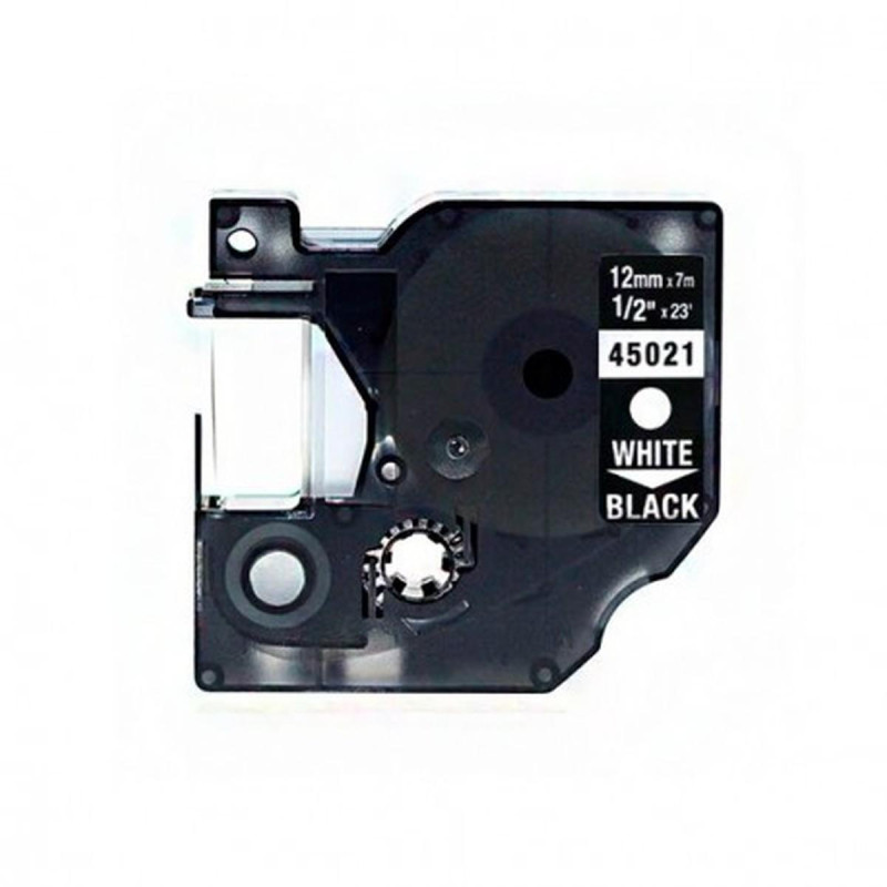 NASTRO BIANCO SU NERO (12 MM X 7 M) PER DYMO D1 (S0720610, 45021)