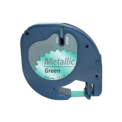 NASTRO NERO SU SFONDO VERDE (S0721740, 91209) (12 MM X 4 M) PER DYMO LETRATAG
