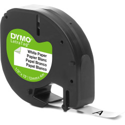 NASTRO ORIGINALE CARTA NERO SU BIANCO (S0721510, 91200) (12 MM X 4 M) DYMO LETRATAG