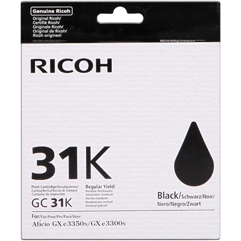 CARTUCCIA ORIGINALE (GC31K, 405688) RICOH AFICIO GX E3000N (1,9K) NERO