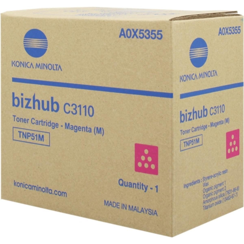 TONER ORIGINALE (A0X5355, TNP51M) MINOLTA BIZHUB C3110 (5K) MAGENTA