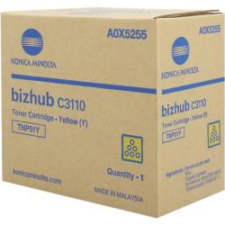 TONER ORIGINALE (A0X5255, TNP51Y) MINOLTA BIZHUB C3110 (5K) GIALLO