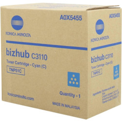 TONER ORIGINALE (A0X5455, TNP51C) MINOLTA BIZHUB C3110 (5K) CIANO