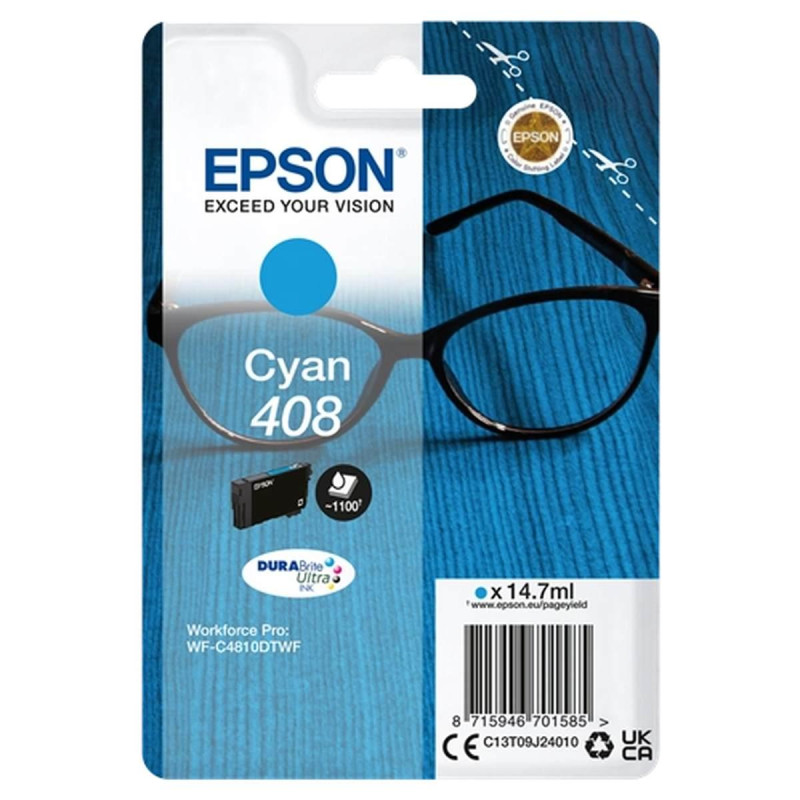 CARTUCCIA ORIGINALE (408, C13T09J24010) EPSON WF-C4810DTWF (1,1K) CIANO