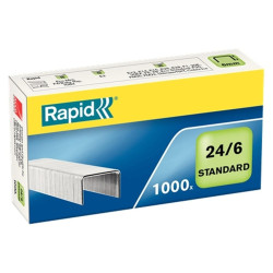 PUNTI RAPID PER CUCITRICI 24/6 COMFORT - FINO A 20 FOGLI - SCATOLA DA 1000 PUNTI - FILO FLESSIBILE