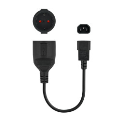 CAVO ADATTATORE NANOCABLE PER UPS C14 MASCHIO A CEE7 FEMMINA 16A 0,25 M - COLORE NERO