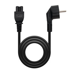NANOCABLE CAVO DI ALIMENTAZIONE CEE7 ANGOLATO MASCHIO A M-C5 FEMMINA TRIFOGLIO 1,50M - COLORE NERO