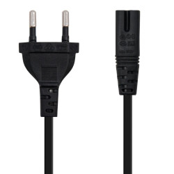 CAVO ALIMENTAZIONE NANOCABLE FORM 8 CEE7/16 MASCHIO A C7 FEMMINA 1,50M - COLORE NERO