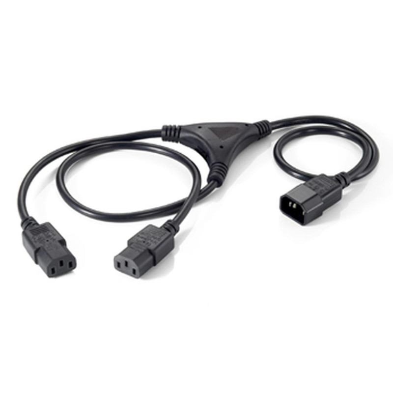 EQUIP CAVO DI ALIMENTAZIONE C13 2X IEC C13 FEMMINA - 1X IEC C14 MASCHIO - LUNGHEZZA 2,2 M - COLORE NERO
