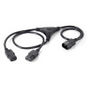 EQUIP CAVO DI ALIMENTAZIONE C13 2X IEC C13 FEMMINA - 1X IEC C14 MASCHIO - LUNGHEZZA 2,2 M - COLORE NERO