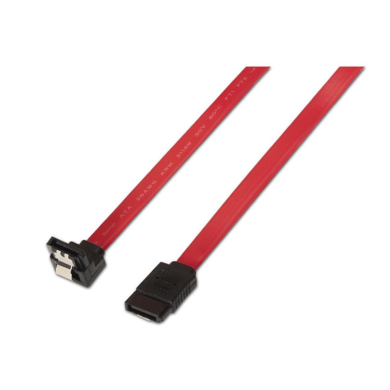 CAVO AISENS SATA III DATA 6G DATA ANGOLATO CON ANCORAGGI - 0.5M PER HARD DRIVE SATA I - II - III SSD - COLORE ROSSO
