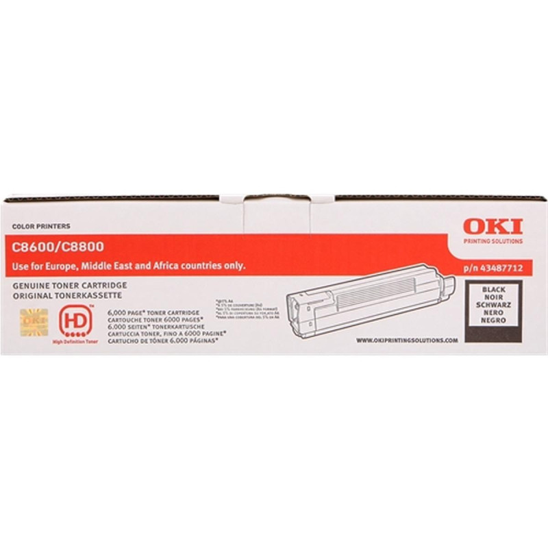 TONER ORIGINALE (43487712) OKI C8600 (6K) NERO