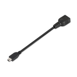 CAVO AISENS USB 2.0 OTG - TIPO MINI B MASCHIO-A FEMMINA - 15CM - COLORE NERO