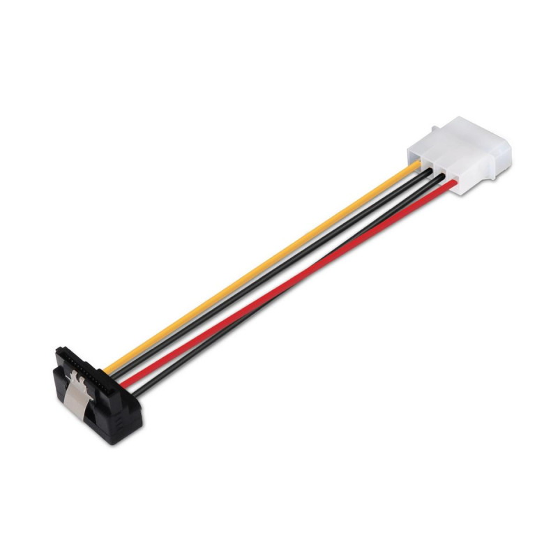 CAVO DI ALIMENTAZIONE SATA AISENS AD ANGOLO CON ANCORE - MOLEX 4PIN/M-SATA FEMMINA - 16CM - 100% RAME - COLORE NERO