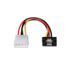 CAVO DI ALIMENTAZIONE SATA AISENS AD ANGOLO CON ANCORE - MOLEX 4PIN/M-SATA FEMMINA - 16CM - 100% RAME - COLORE NERO