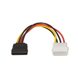 CAVO DI ALIMENTAZIONE SATA AISENS - MOLEX 4PIN/M-SATA FEMMINA - 16CM - 100% RAME - COLORE NERO