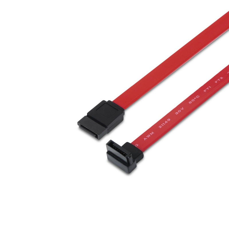 CAVO AISENS SATA III DATI 6G DATI ANGOLATO - 0,5M PER HARD DRIVE SATA I - II - III SSD - COLORE ROSSO