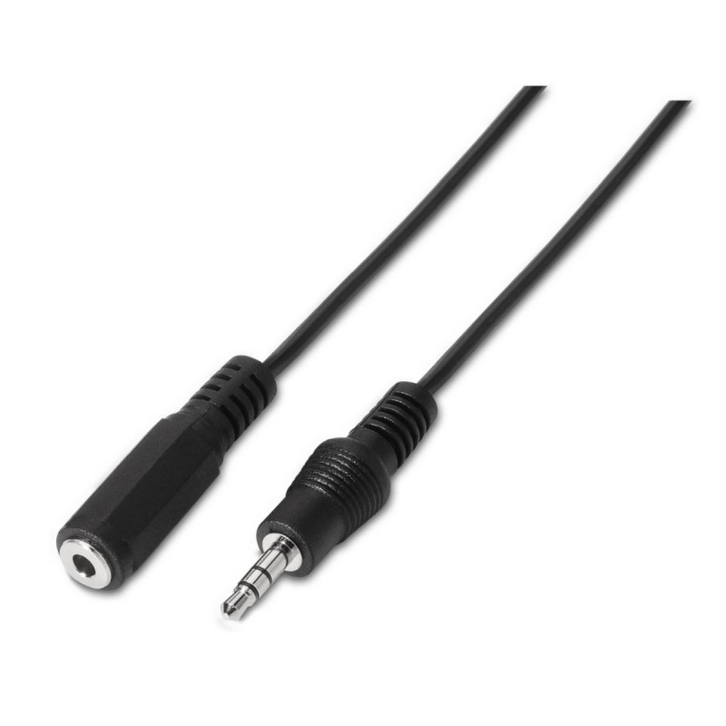 CAVO AUDIO STEREO AISENS - JACK 3.5/M-JACK 3.5/F - 1.5M - COLORE NERO