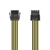 CAVO ALIMENTAZIONE AISENS - 8 PIN/F-4+4 PIN/M - 30CM - COLORE NERO
