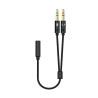 CAVO ADATTATORE AUDIO AISENS JACK 3.5 4 PIN/H-2XJACK 3.5 3 PIN/M - 25CM - COLORE NERO