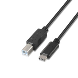 CAVO STAMPANTE AISENS USB 2.0 3A - TIPO USB-C/MB MASCHIO - 2.0M - COLORE NERO