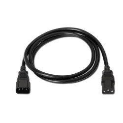 CAVO ALIMENTAZIONE CPU AISENS - C13/H-C14/M - 1,5M - 100% RAME PURO AWG18 - COLORE NERO