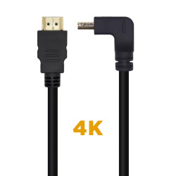 CAVO HDMI AISENS V2.0 ANGOLATO PREMIUM HIGH SPEED ??/ HEC 4K@60HZ 18GBPS - A/MA/M - 1.0M - COLORE NERO