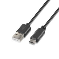 CAVO AISENS USB TIPO C A USB A 2.0 - RICARICA RAPIDA - 2,0 M - COLORE NERO