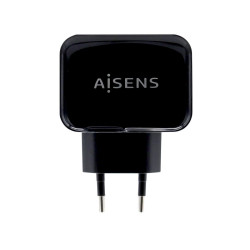 CARICATORE USB AISENS 17W 5V/3.4A - 2XUSB CON CONTROLLO AI - COLORE NERO