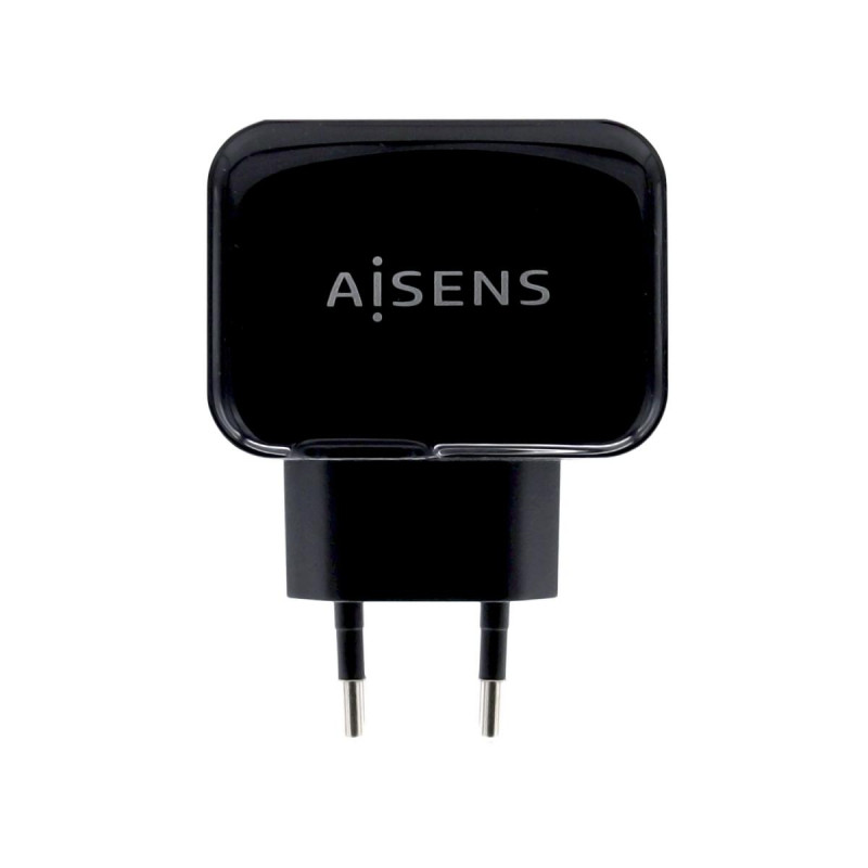 CARICATORE USB AISENS 17W 5V/3.4A - 2XUSB CON CONTROLLO AI - COLORE NERO