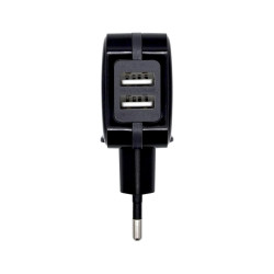 CARICATORE USB AISENS 17W 5V/3.4A - 2XUSB CON CONTROLLO AI - COLORE NERO