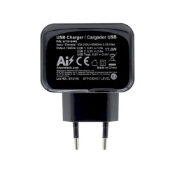 CARICATORE USB AISENS 17W 5V/3.4A - 2XUSB CON CONTROLLO AI - COLORE NERO