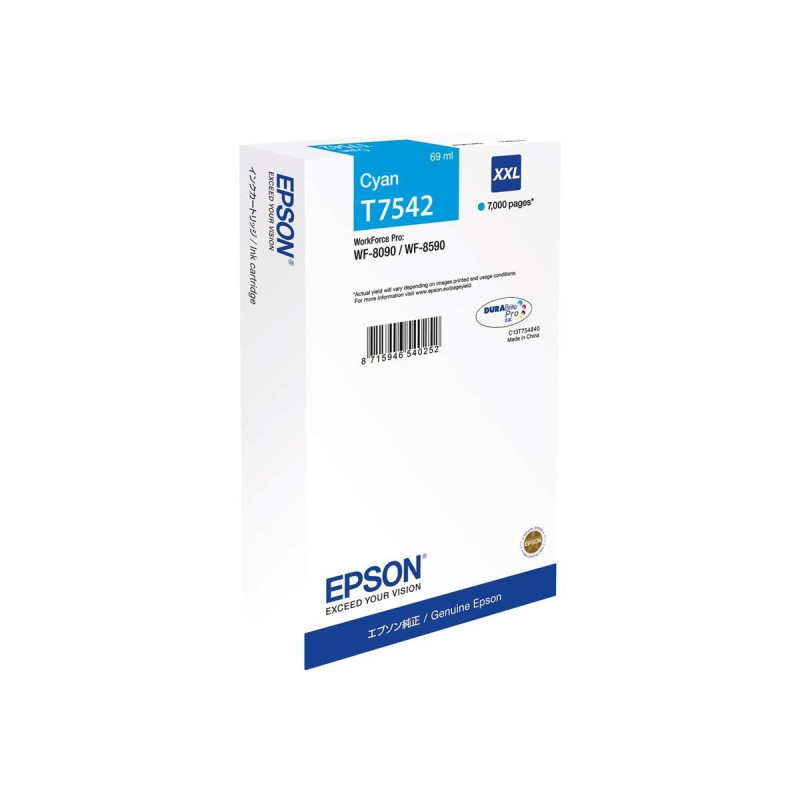 CARTUCCIA ORIGINALE (T7542, C13T754240) EPSON WF8590 (7K) CIANO XXL