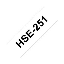 NASTRO ORIGINALE PER ETICHETTE TERMORESTRINGENTE PER CAVI (HSE251) BROTHER - TESTO NERO SU BIANCO (23,6MM X 1,5MT) CAVO CONSIGLI