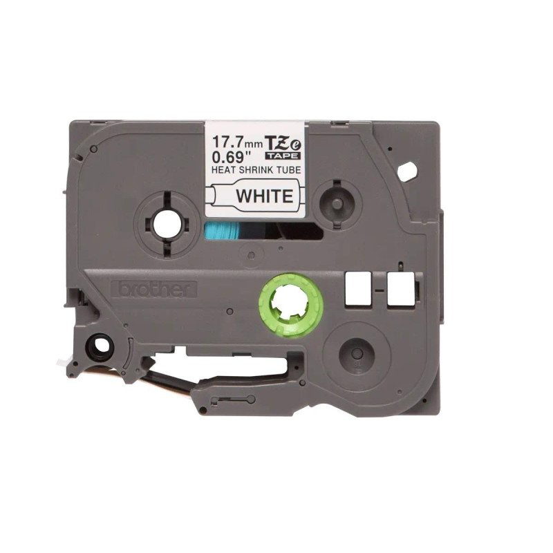 NASTRO ORIGINALE PER ETICHETTE TERMORESTRINGENTE PER CAVI (HSE241) BROTHER - TESTO NERO SU BIANCO (17,7MM X 1,5MT) CAVO CONSIGLI