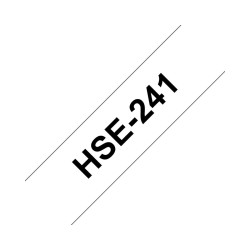 NASTRO ORIGINALE PER ETICHETTE TERMORESTRINGENTE PER CAVI (HSE241) BROTHER - TESTO NERO SU BIANCO (17,7MM X 1,5MT) CAVO CONSIGLI